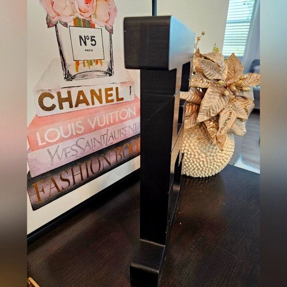 Black Wooden Letter E Decor - Picture 5 of 5